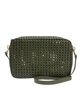 Clare V. Marisol Army Rattan Bag